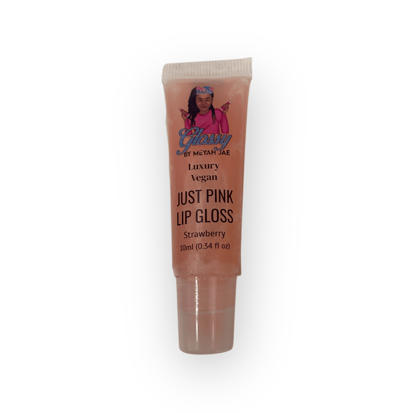 Glossy By Meyah Jae "Just Pink" Luxury Vegan Lip Gloss – Strawberry Flavored: My Store