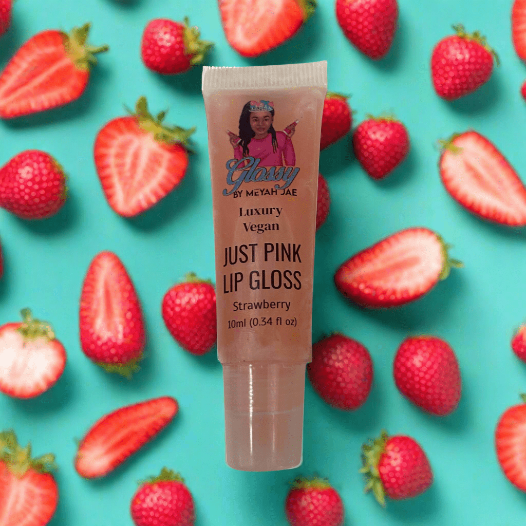 Glossy By Meyah Jae "Just Pink" Luxury Vegan Lip Gloss – Strawberry Flavored: My Store