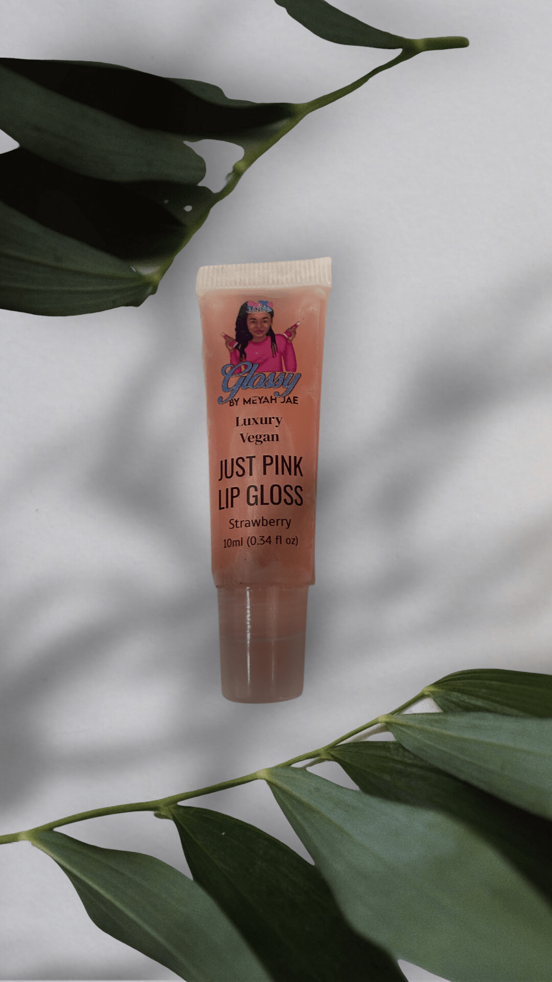 Glossy By Meyah Jae "Just Pink" Luxury Vegan Lip Gloss – Strawberry Flavored: My Store