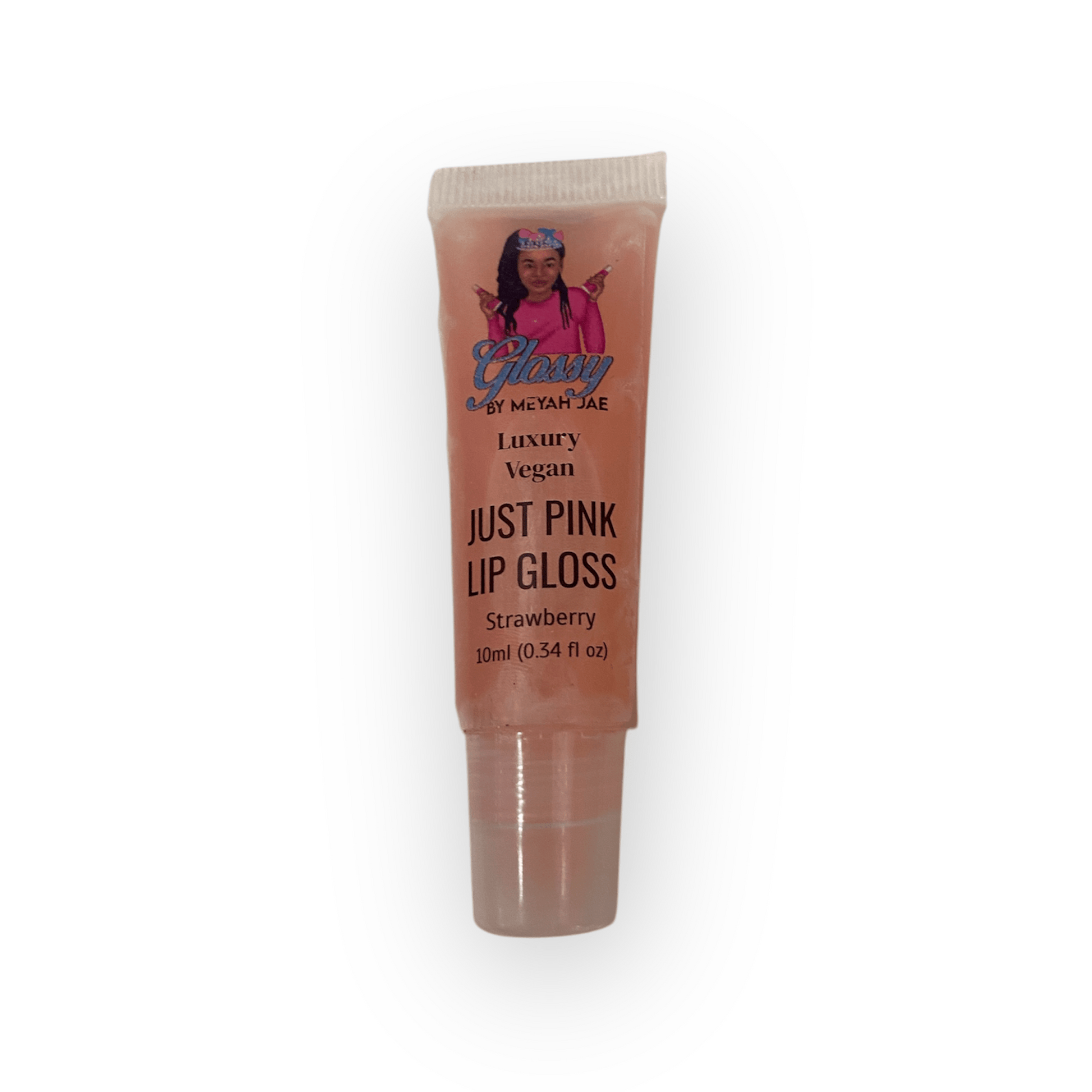 Glossy By Meyah Jae "Just Pink" Luxury Vegan Lip Gloss – Strawberry Flavored: My Store