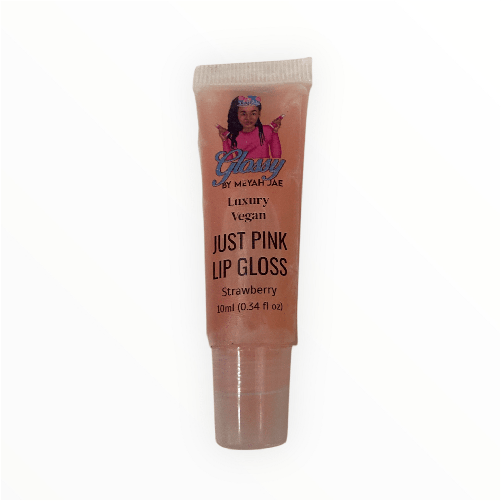 Glossy By Meyah Jae "Just Pink" Luxury Vegan Lip Gloss – Strawberry Flavored: My Store